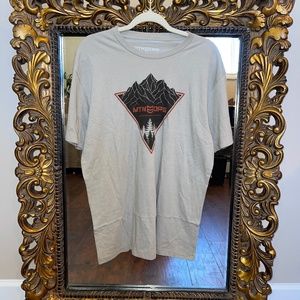 MTN OPS SS Peak and Pines Khaki Heather T-shirt Men Size  L